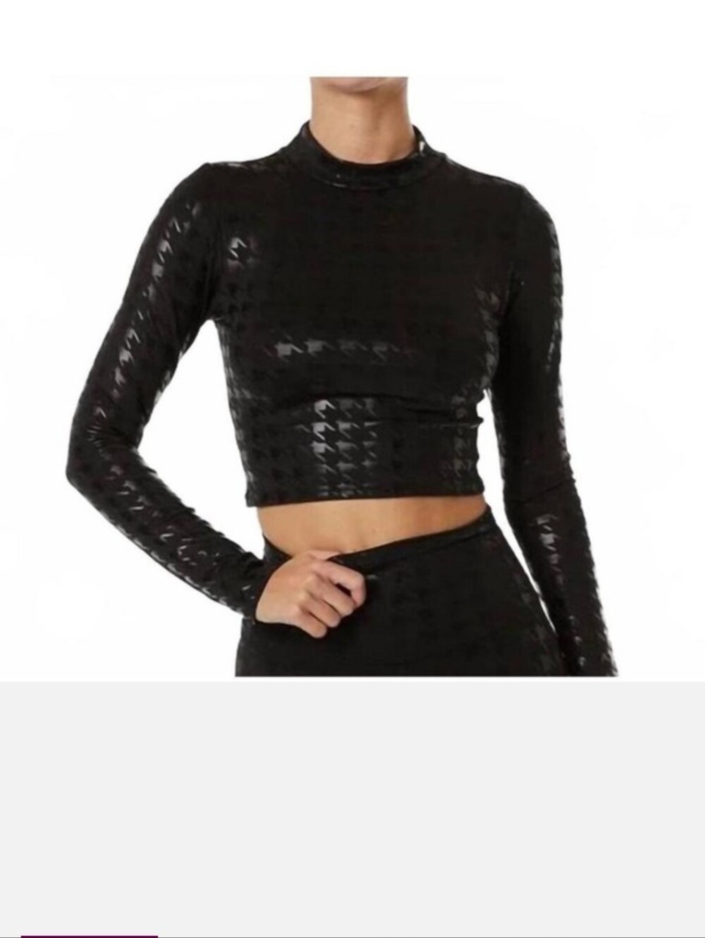Noli Houndstooth tone long sleeve top